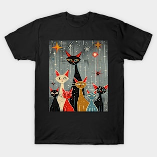 Mid Century Modern CAT Mixed Mediums T-Shirt